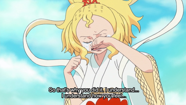 An image of queen Otohime sensing poeple's emotions. one piece Haki types