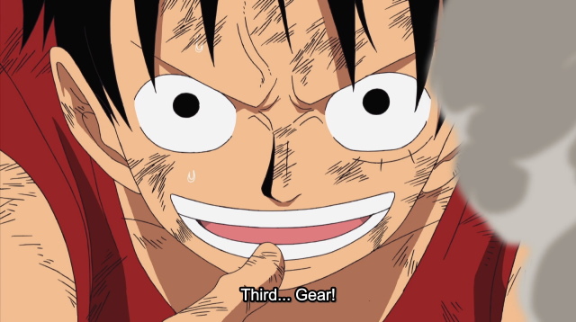 An image of Luffy saying third gear from One Piece.