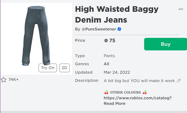 High waisted hot sale jeans roblox