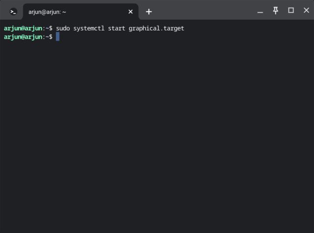 sudo systemctl bắt đầu đồ họa.mục tiêu