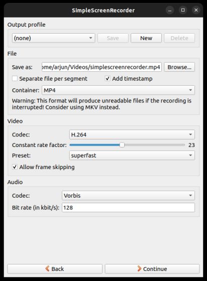 Enregistrement d'écran sur Ubuntu à l'aide de SimpleScreenRecorder