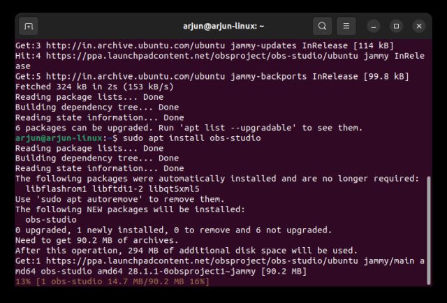 Enregistrer l'écran sur Ubuntu à l'aide d'OBS Studio