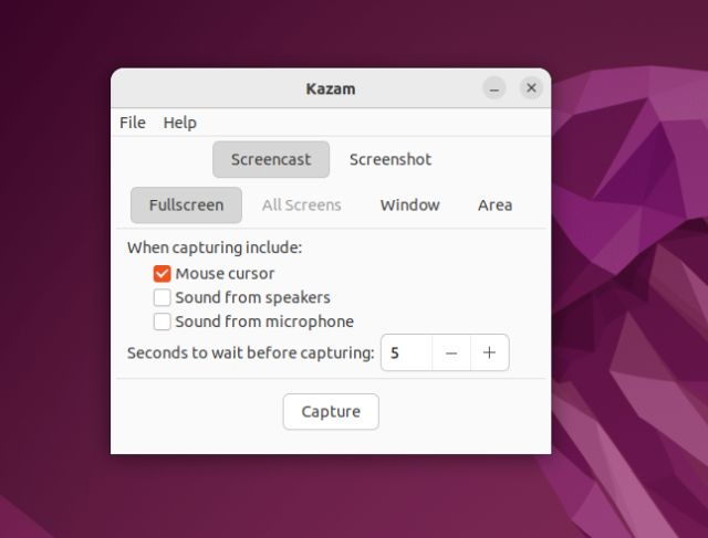 kazam Meilleurs enregistreurs d'écran pour Linux (2022)