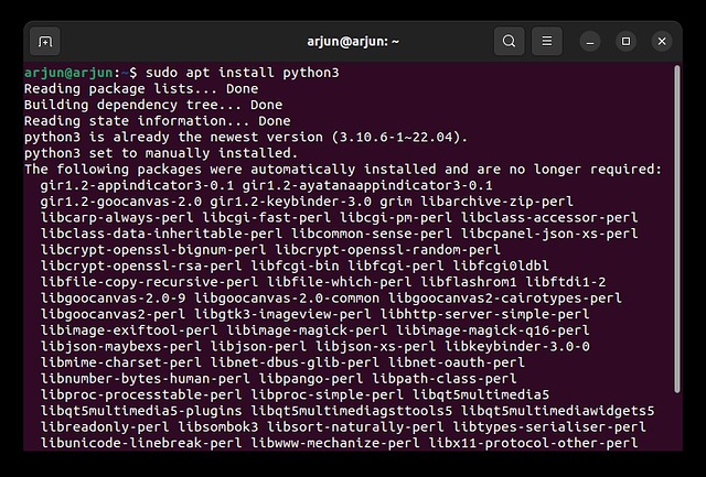 Installer Python dans Ubuntu à partir du référentiel officiel