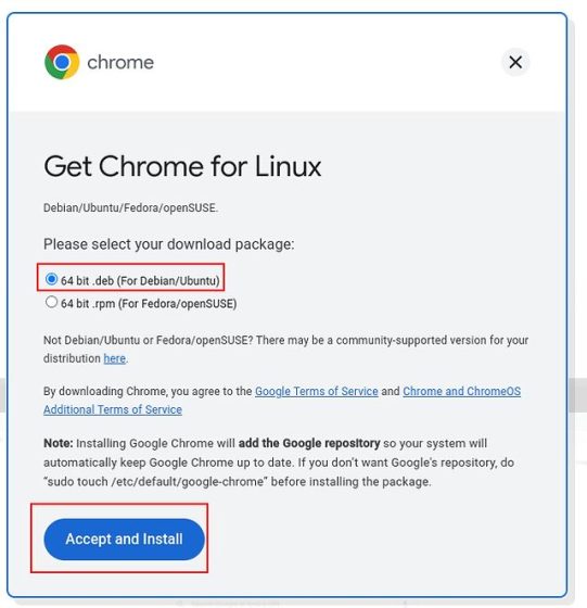 Установите Google Chrome на Ubuntu с официального сайта