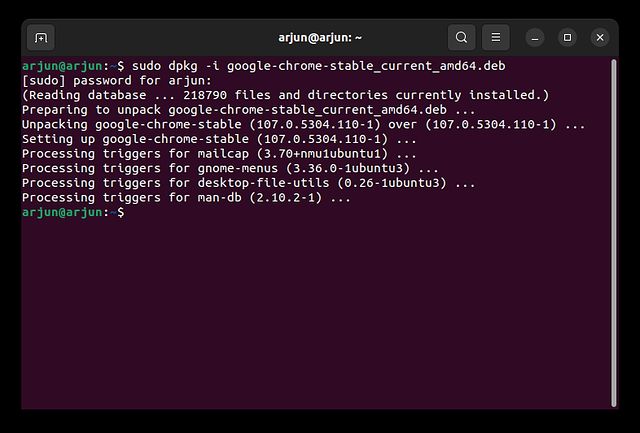 Installieren Sie Google Chrome Unter Ubuntu Über Das Terminal