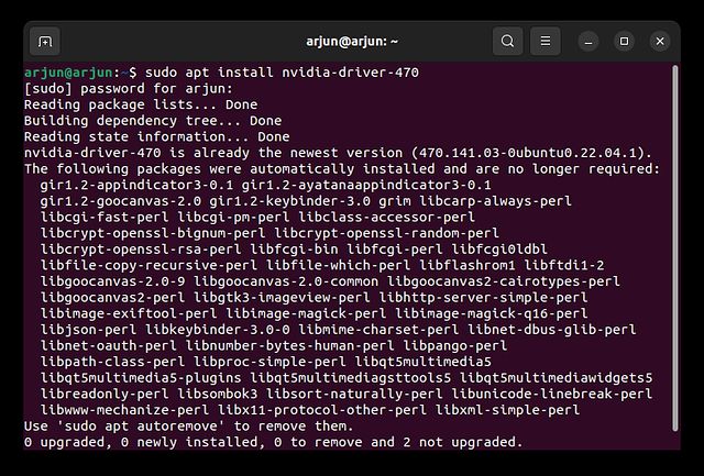 Installer les pilotes dans Ubuntu à partir du terminal