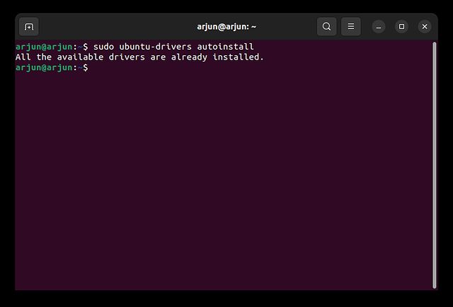 Установите драйверы в Ubuntu из терминала