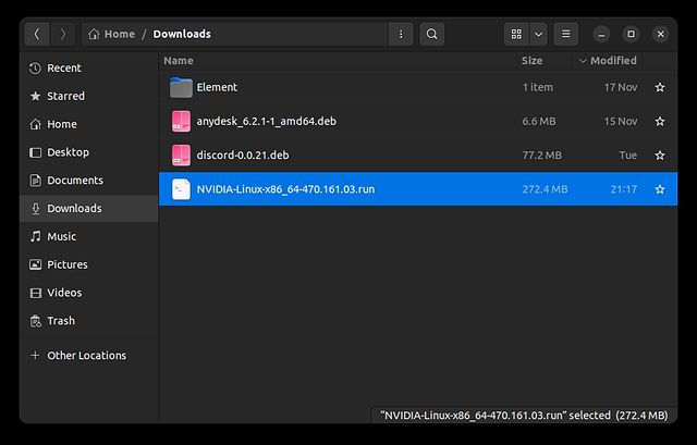 trình điều khiển ubuntu nvidia .run