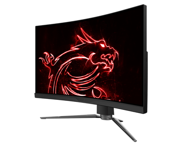 MSI ARTYMIS side view curved monitor