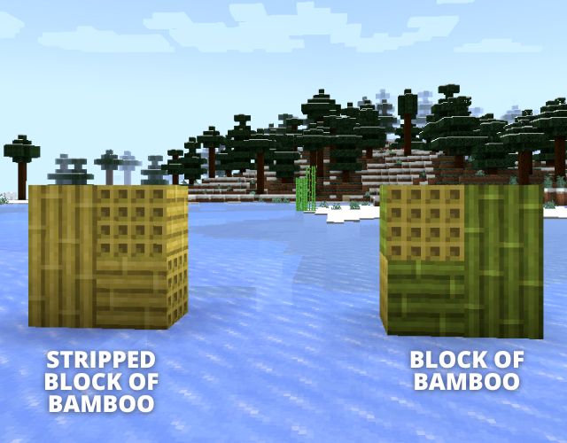 Stripped Block of Bamboo & Block of Bamboo