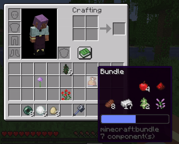 Taking items out of the bundle