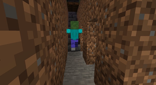 Zombie in Tunnel - How to Make a Minecraft Villager Trading Hall