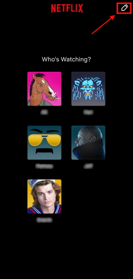 An image of Netflix's profile selection page on Android phone.