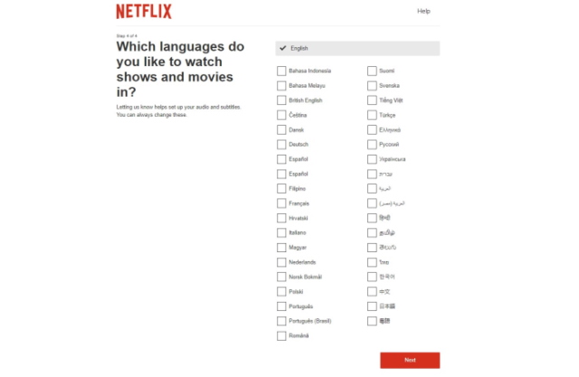 choose language - netflix