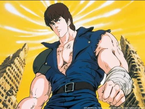 An image of OP main character named Kenshiro from Fist of the northstar anime.