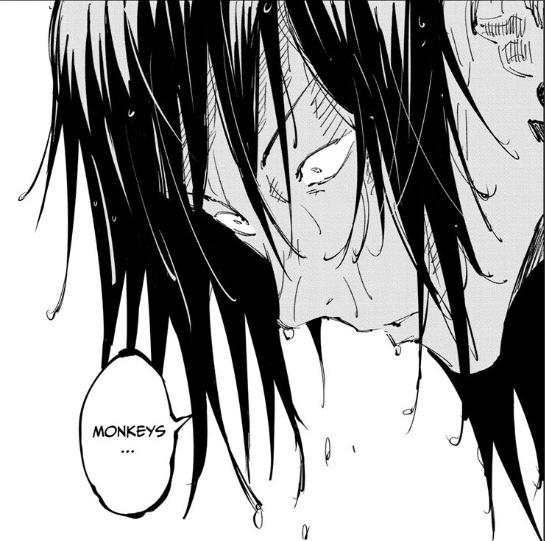 Manga panel of Geto from JJK manga.