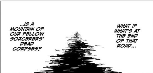 Manga panel of Geto's words after haibara's death  from Jujutsu Kaisen manga.
