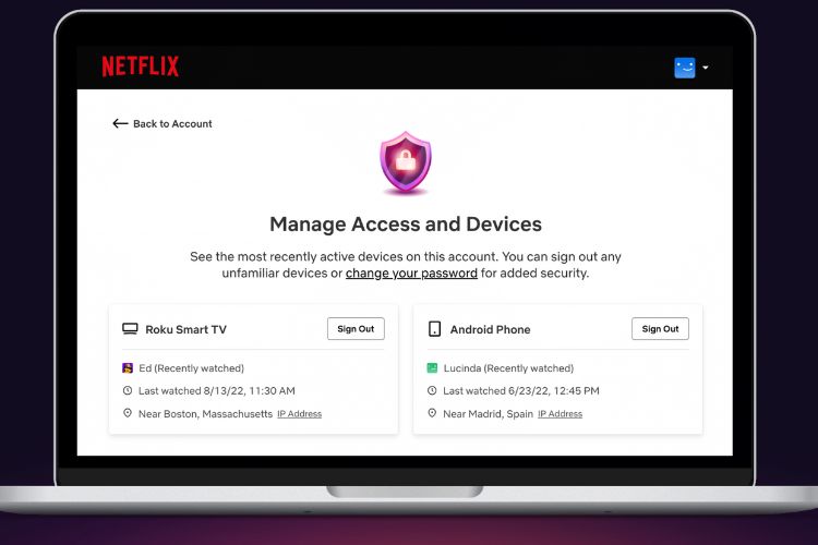 netflix manage devices