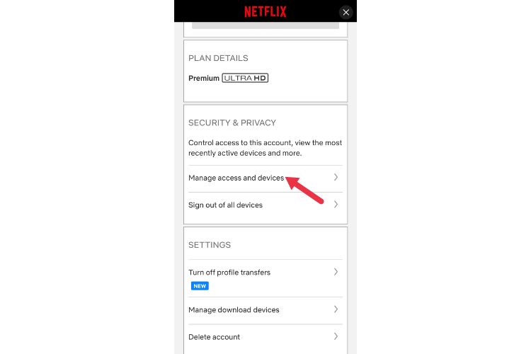 Abschnitt Sicherheit Und Datenschutz Von Netflix