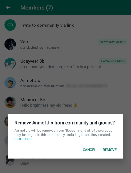 remove users from group and community in one go