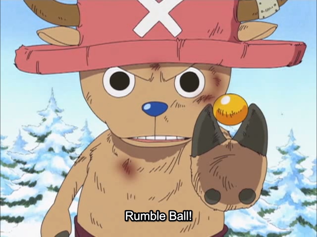 An image of Chopper with his rumble ball from One Piece.