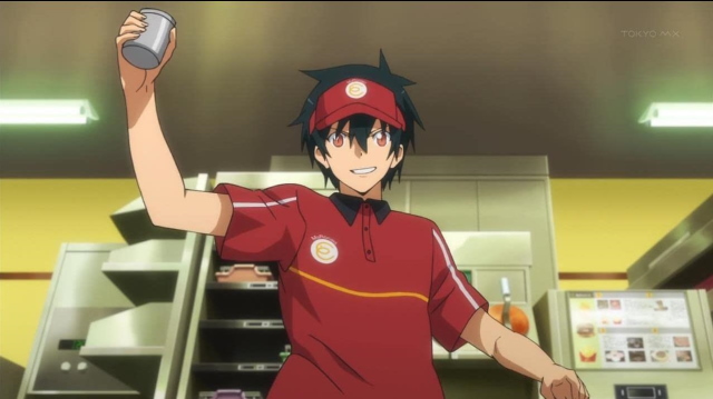 An Image Of Op Main Character Named Sadao From The Devil Is A Part-Timer Anime.