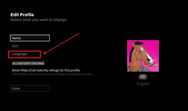 Changing Netflix language on Android TV