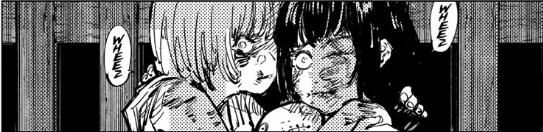 Manga panel of the two little girls from JJK manga.