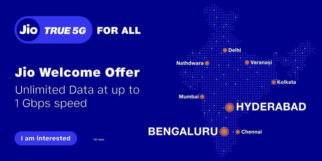 Jio True 5G eligible cities