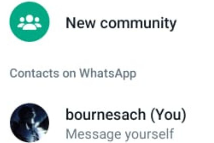 whatsapp message yourself feature