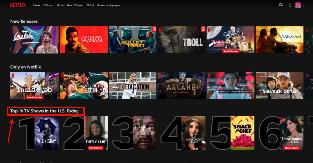 An image of Netflix's homepage in Opera Browser.