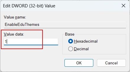 Enable Education Themes on Windows 11