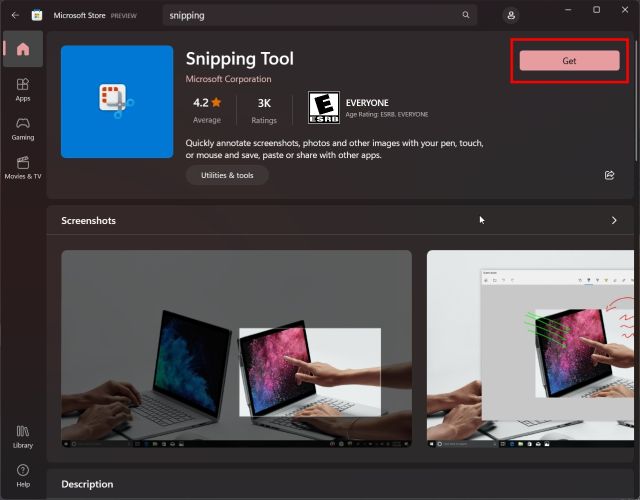 Uninstall the Latest Snipping Tool and Move to the Older Version