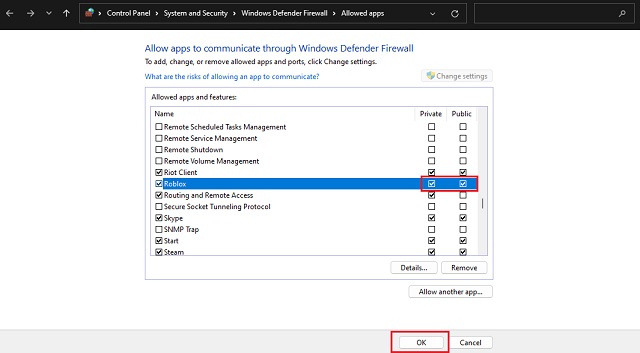 Add Roblox to Firewall - How to Fix Roblox Error 729