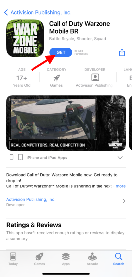 Cod warzone ios get button 