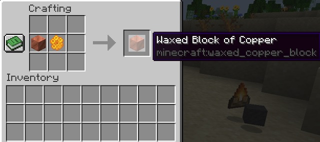 Crafting Recipe for Waxed Block of Copper
