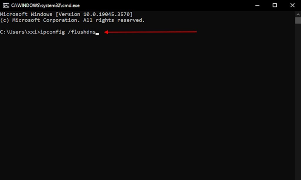 DNS flush command in CMD Windows