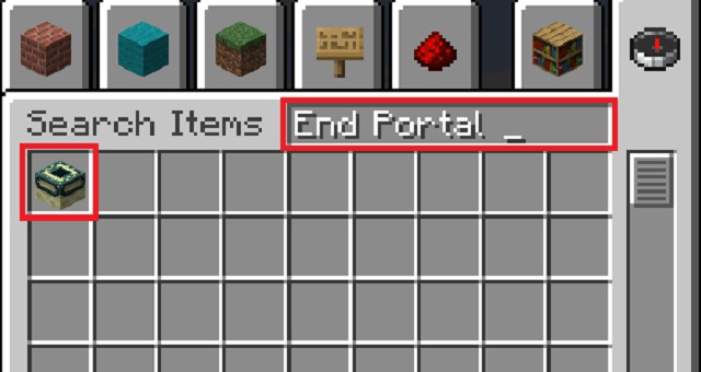 End Portal Frame in Creative Inventory