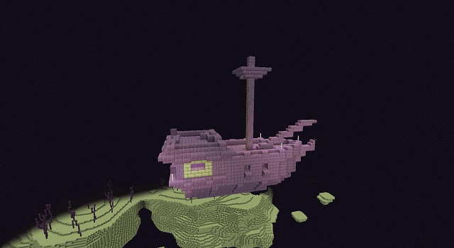 Beenden Sie Das Schiff In Minecraft In Der Nähe Von End City