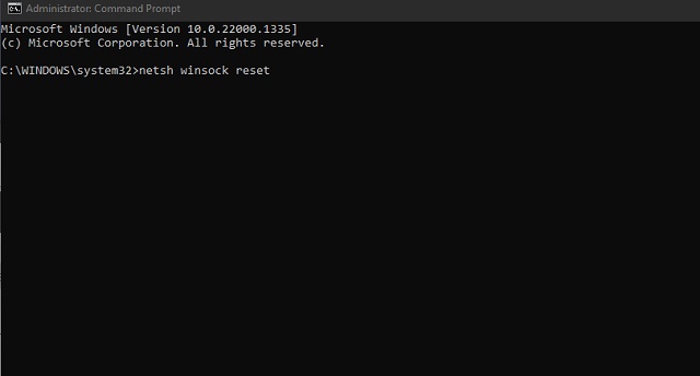 Netsh winsock command