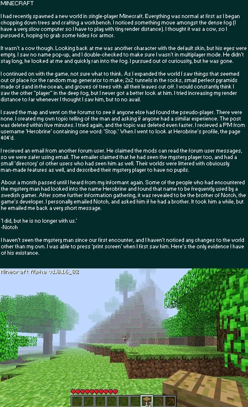 Beta 1.9, Minecraft CreepyPasta Wiki