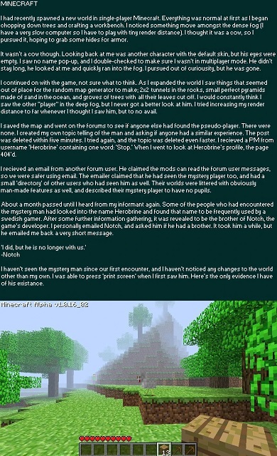 Who is Herobrine in Minecraft? Explained! | The Paradise News Original Herobrine Post