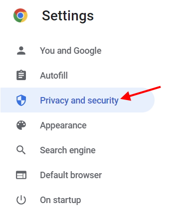 Privacy and security chrome