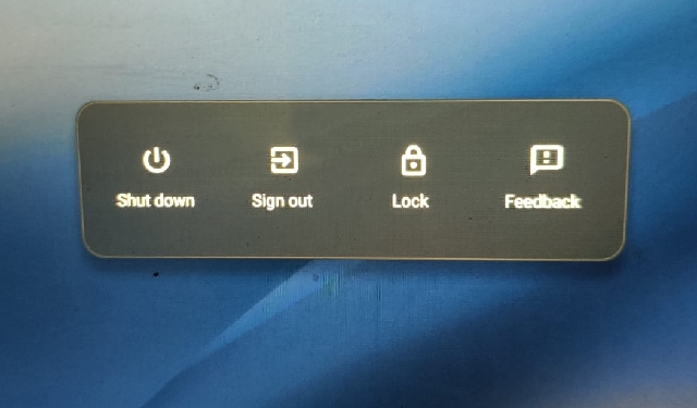 quick shutdown menu on a chromebook