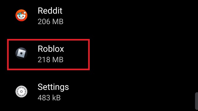 Roblox in Android App List