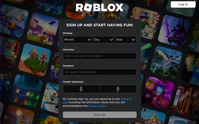 Roblox's official website