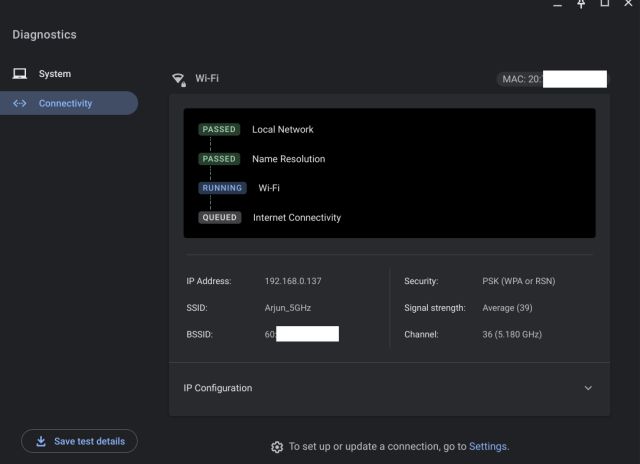 Chromebook's Diagnostic App