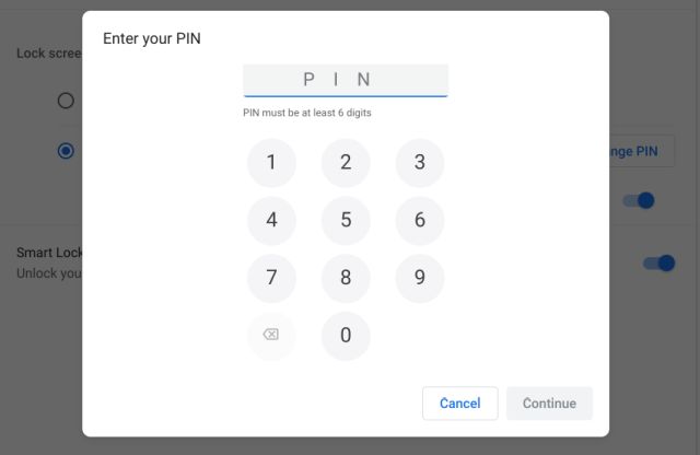 Thay đổi mã PIN trên Chromebook của bạn