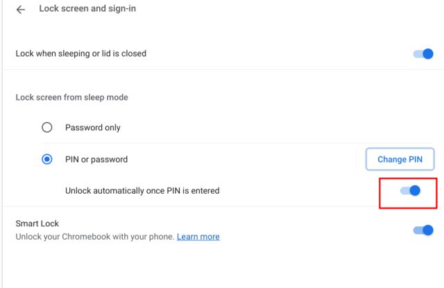 Thay đổi mã PIN trên Chromebook của bạn